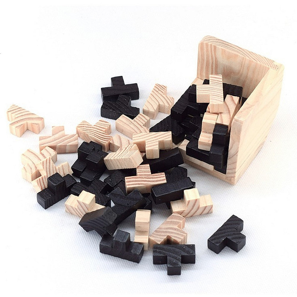 3D Wooden Puzzles IQ Toy 54pcs L/ 54pcs TH Shape Cube Educational Toys For  Puzzle Enthusiasts, Intellectual Game